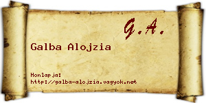 Galba Alojzia névjegykártya